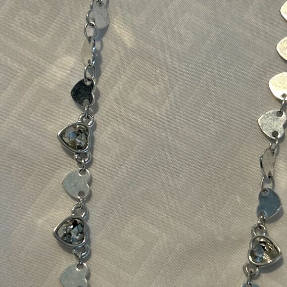 Silver Infinity Love Necklace. Nine West 13" Diamond Heart Choker - Picture 7 of 10